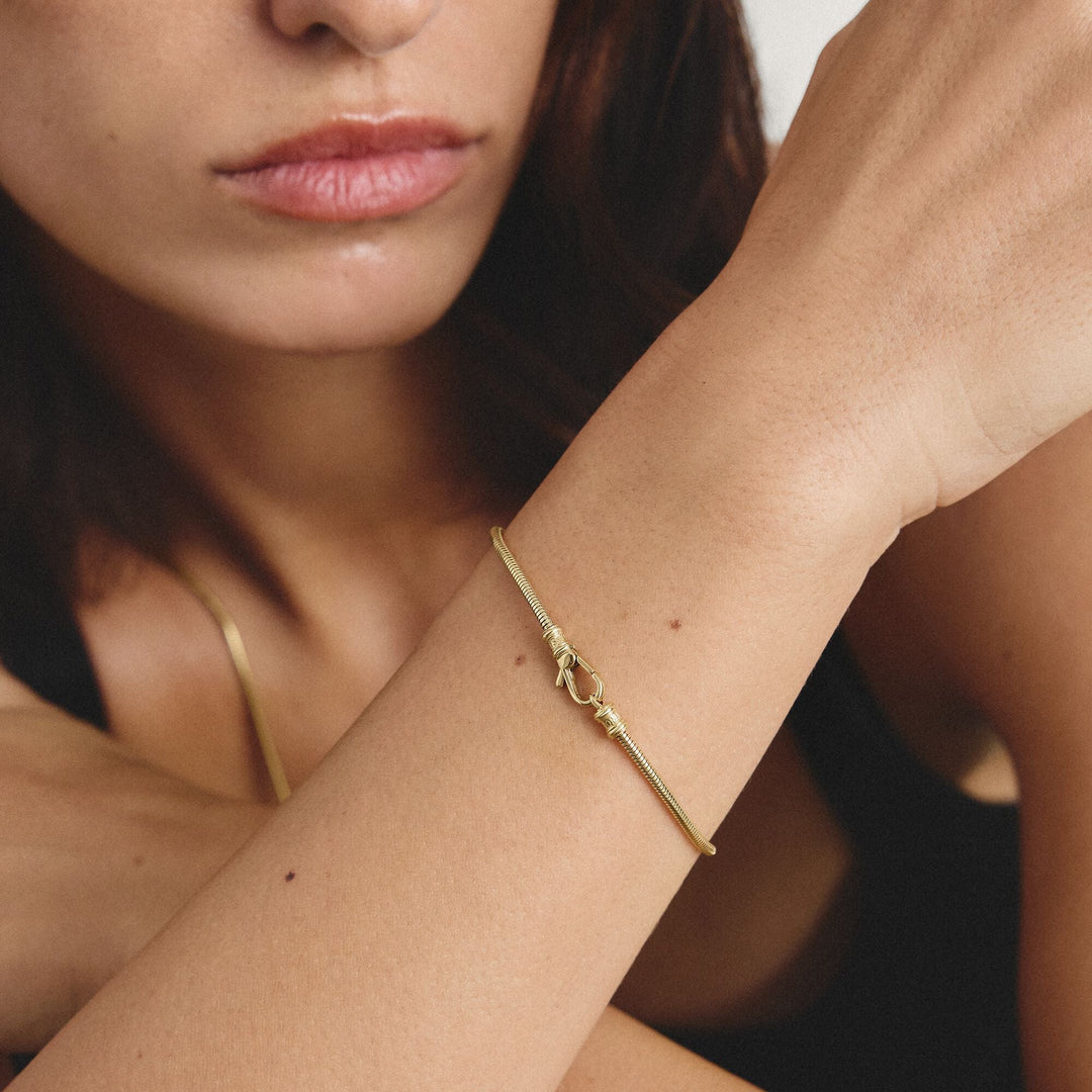 THOMAS SABO Gold-Tone Stainless Steel Snake Chain Bracelet 2mm