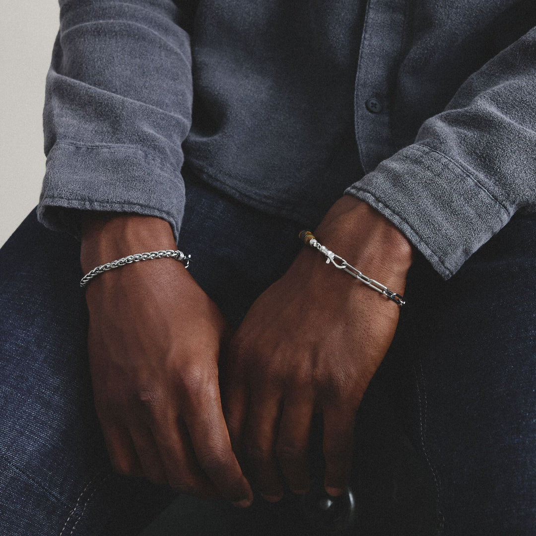 THOMAS SABO Stainless Steel Tiger's Eye Bead Bracelet