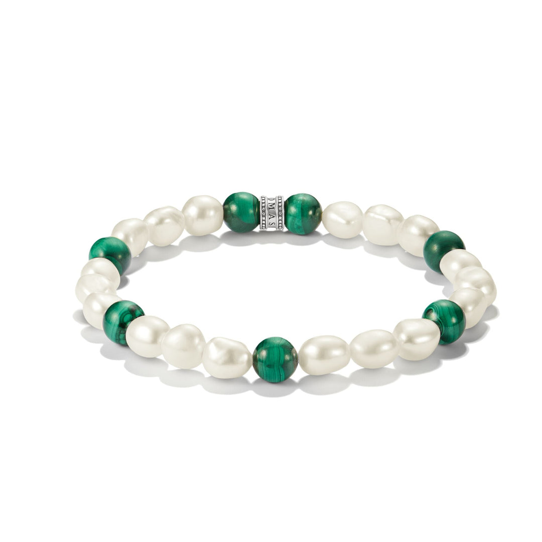 THOMAS SABO Stainless Steel Malachite and Freshwater Pearl Bracelet