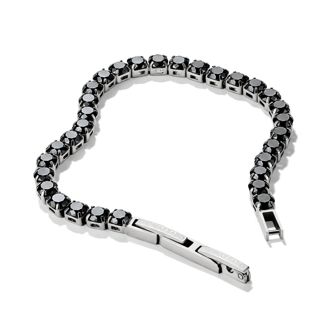 THOMAS SABO Stainless Steel Tennis Bracelet with Black Zirconia