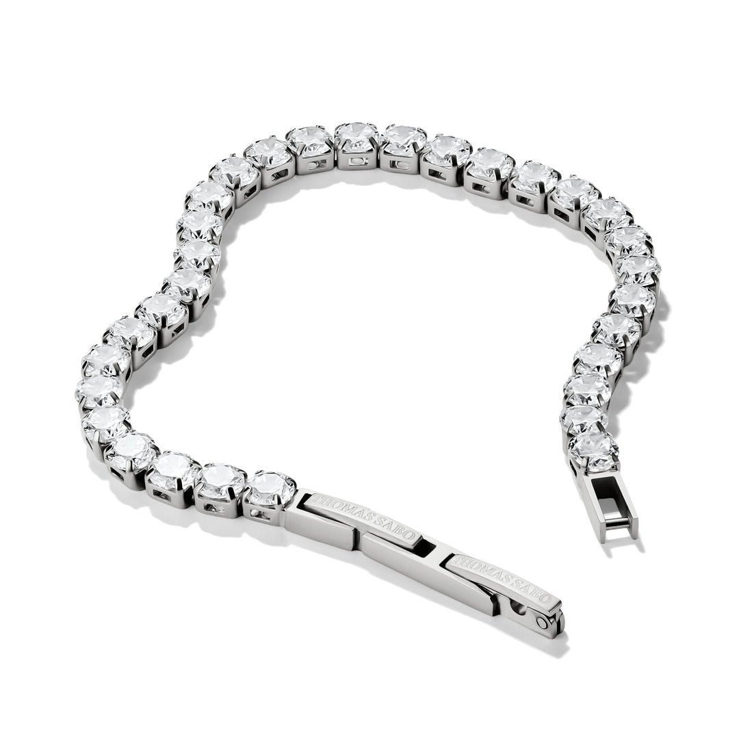 THOMAS SABO Stainless Steel Tennis Bracelet with White Zirconia