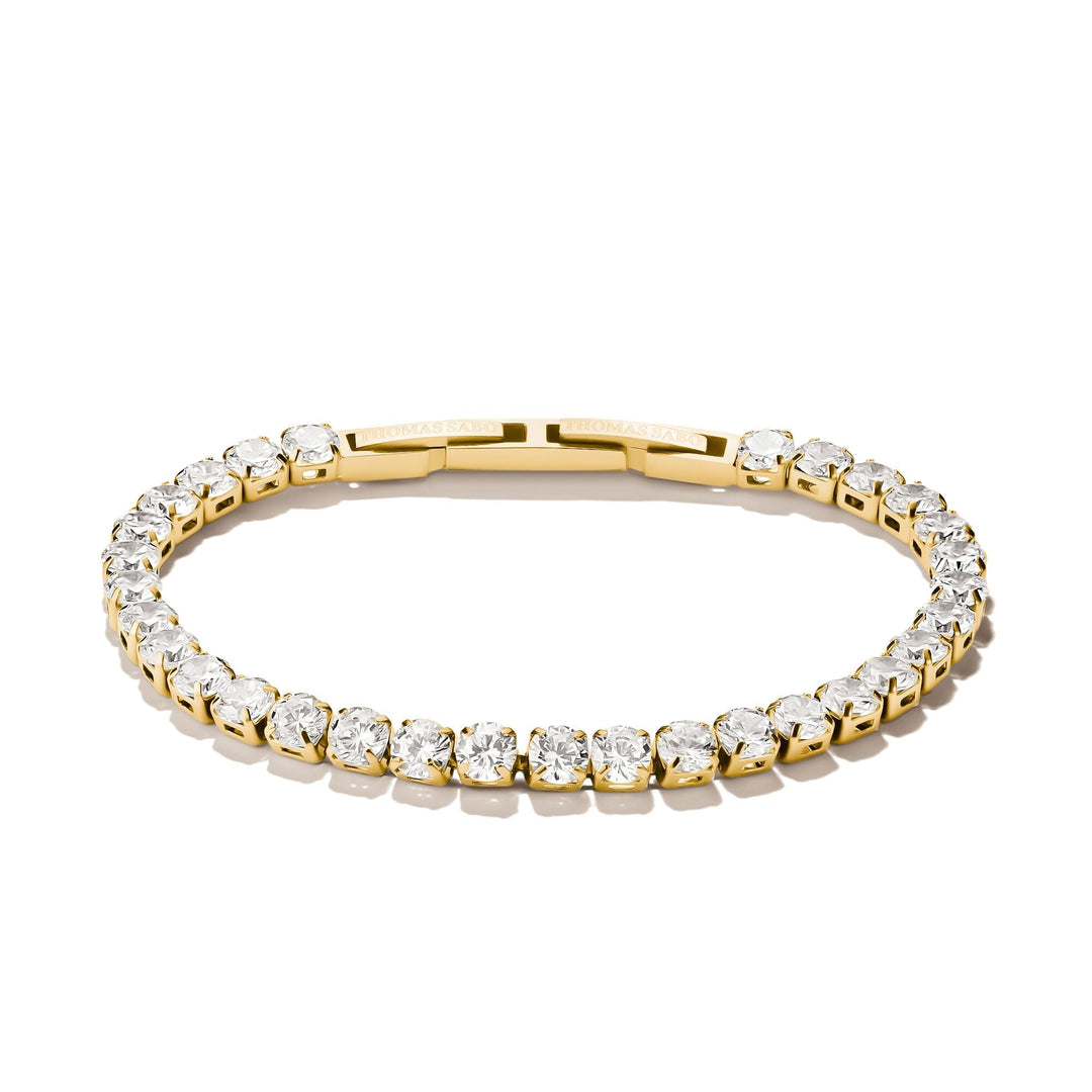 THOMAS SABO Gold-Tone Stainless Steel Tennis Bracelet with White Zirconia
