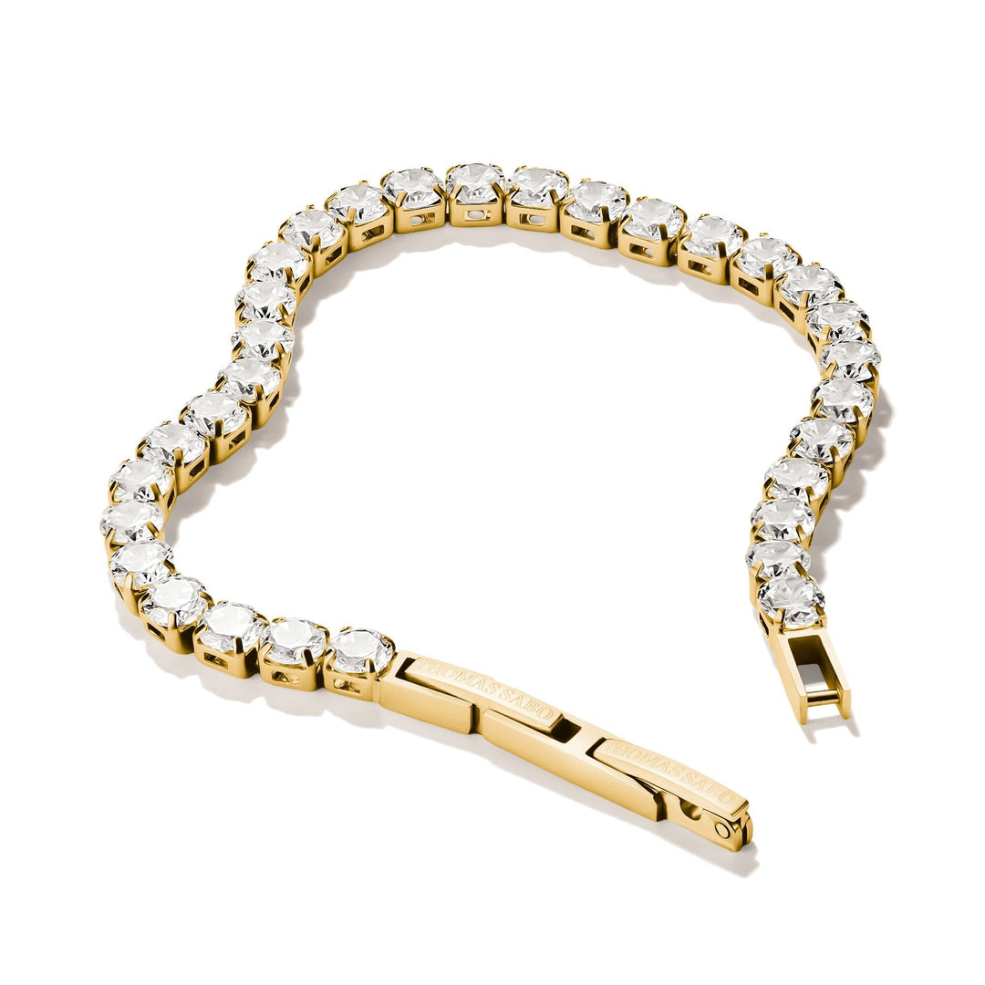 THOMAS SABO Gold-Tone Stainless Steel Tennis Bracelet with White Zirconia