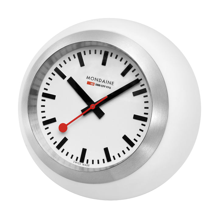 Mondaine Official Swiss Railways Globe Clock White
