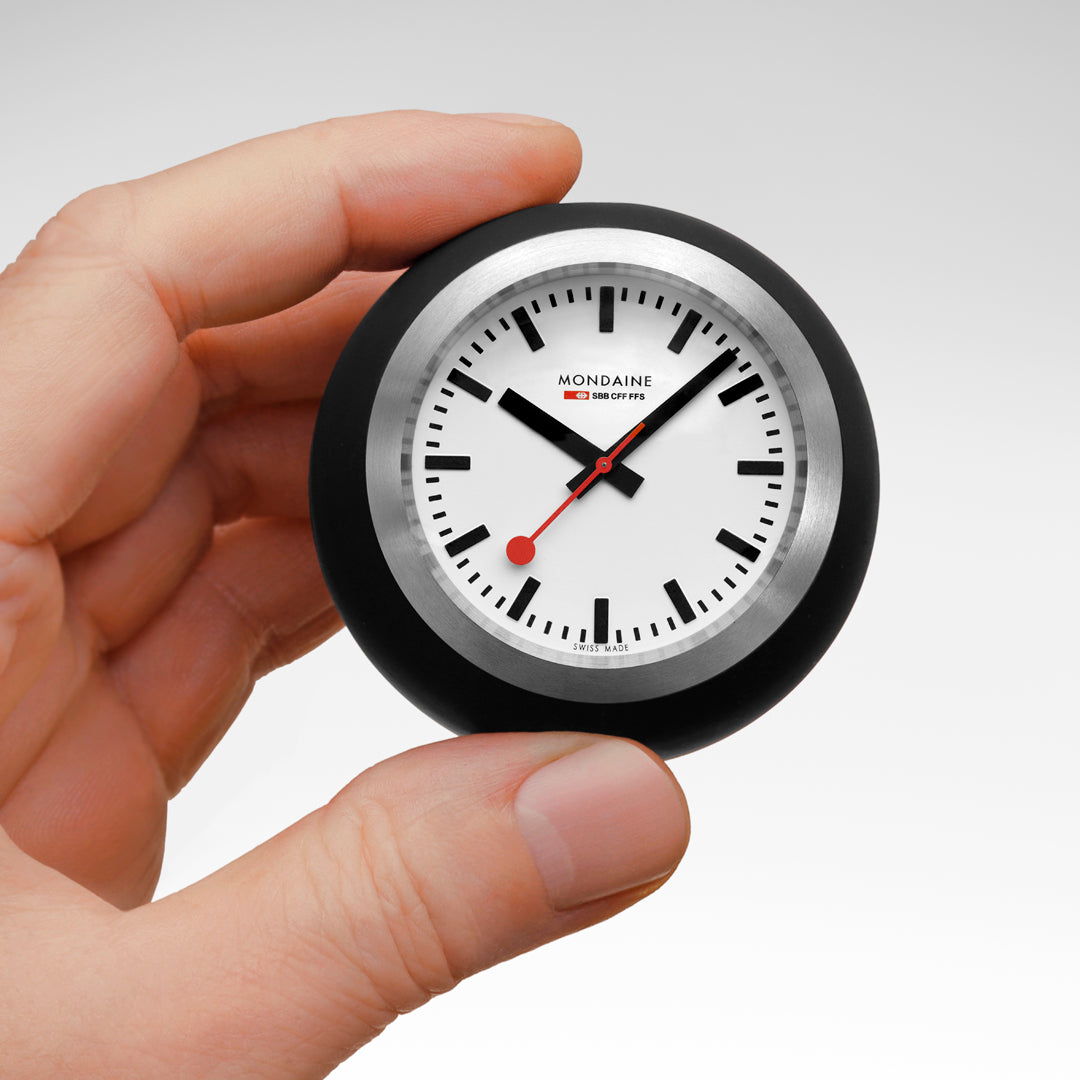 Mondaine Official Swiss Railways Globe Clock Black