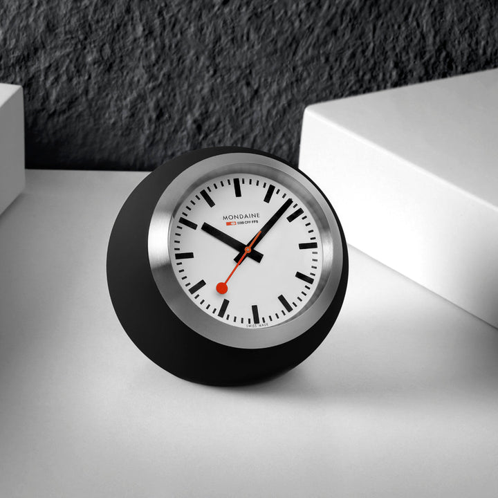 Mondaine Official Swiss Railways Globe Clock Black