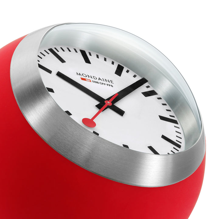 Mondaine Official Swiss Railways Globe Clock Red