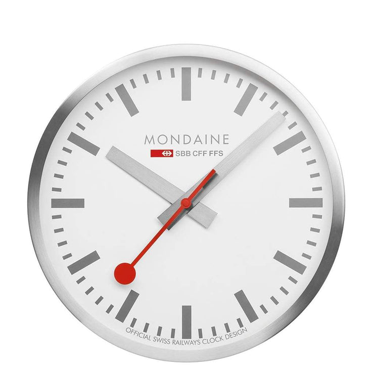 Mondaine Official Silver Pure Wall Clock 25cm