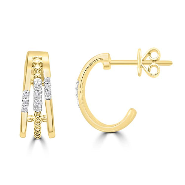 Diamond Stud Earrings with 0.066ct Diamonds in 9K Yellow Gold | The Jewellery Boutique