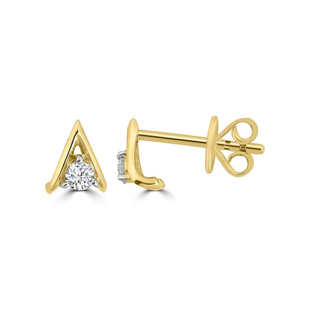 Diamond Stud Earrings with 0.1ct Diamonds in 9K Yellow Gold | The Jewellery Boutique