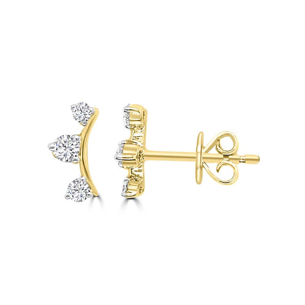 Diamond Stud Earrings with 0.197ct Diamonds in 9K Yellow Gold | The Jewellery Boutique