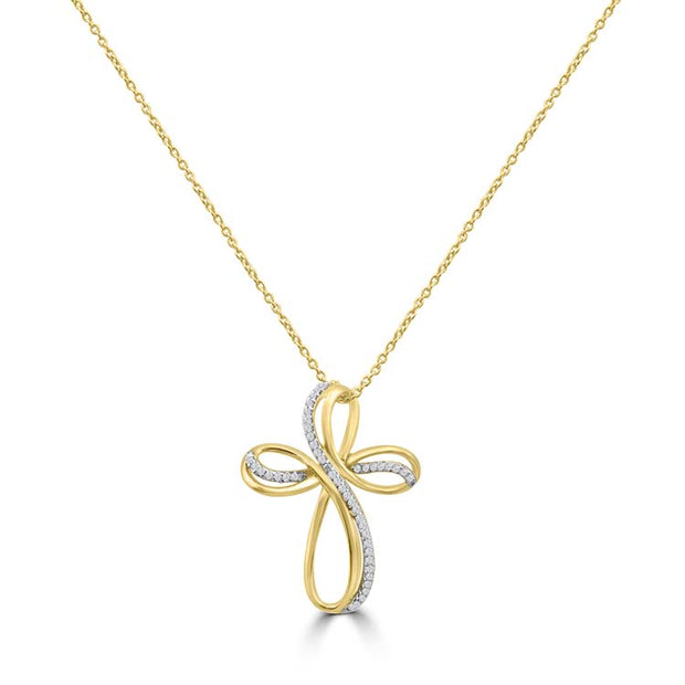 Diamond Necklace 40-45cm with 0.136ct Diamonds in 9K Yellow Gold | The Jewellery Boutique