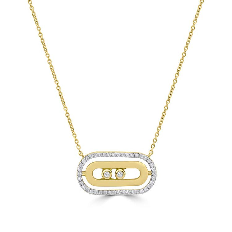 Diamond Necklace 40-45cm with 0.224ct Diamonds in 9K Yellow Gold | The Jewellery Boutique