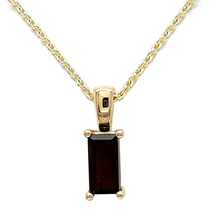 Smoky Quartz  40-45cm Necklace in 9K Yellow Gold |The Jewellery Boutique Australia