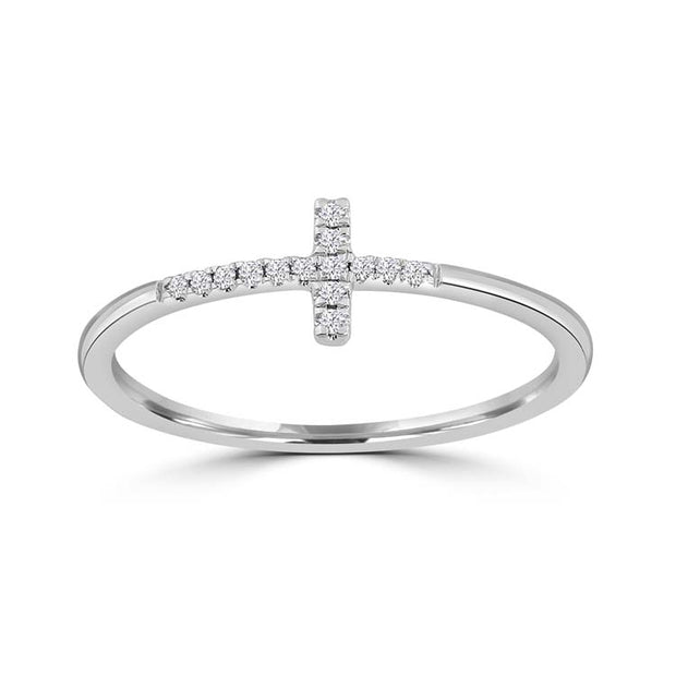 Diamond Ring with 0.05ct Diamonds in 9K White Gold | The Jewellery Boutique