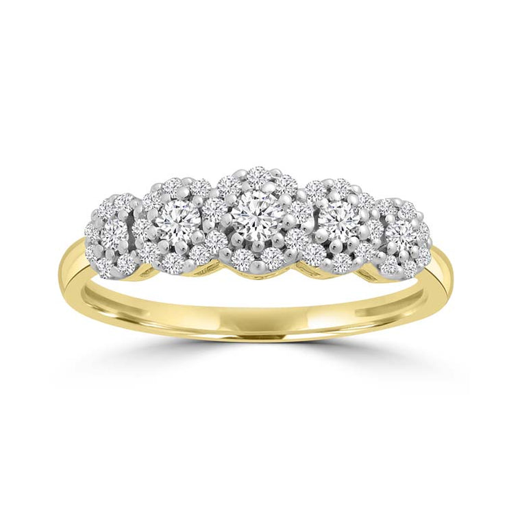 Diamond Ring with 0.39ct Diamonds in 9K Yellow Gold | The Jewellery Boutique