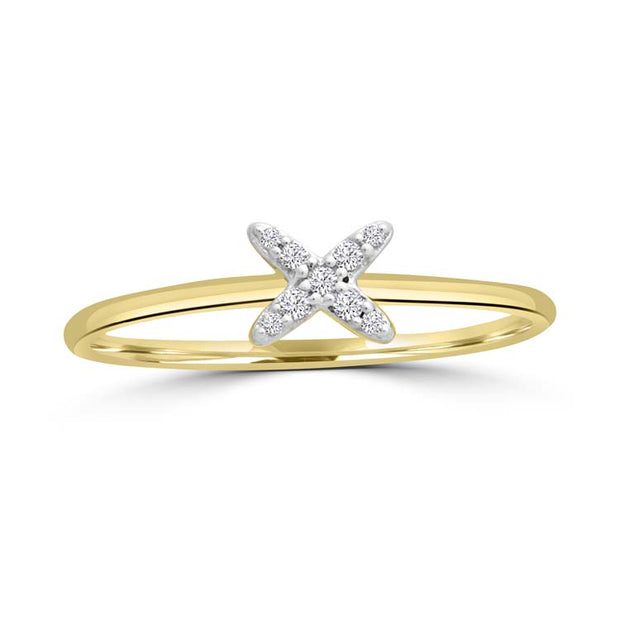 Diamond Ring with 0.05ct Diamonds in 9K Yellow Gold | The Jewellery Boutique