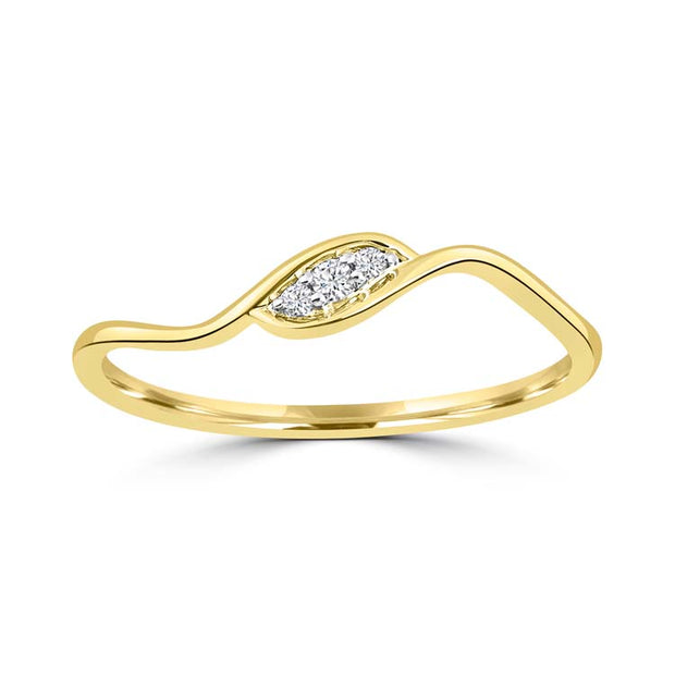 Diamond Ring with 0.03ct Diamonds in 9K Yellow Gold | The Jewellery Boutique