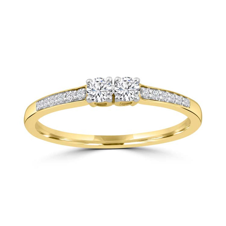 Diamond Ring with 0.26ct Diamonds in 9K Yellow Gold | The Jewellery Boutique