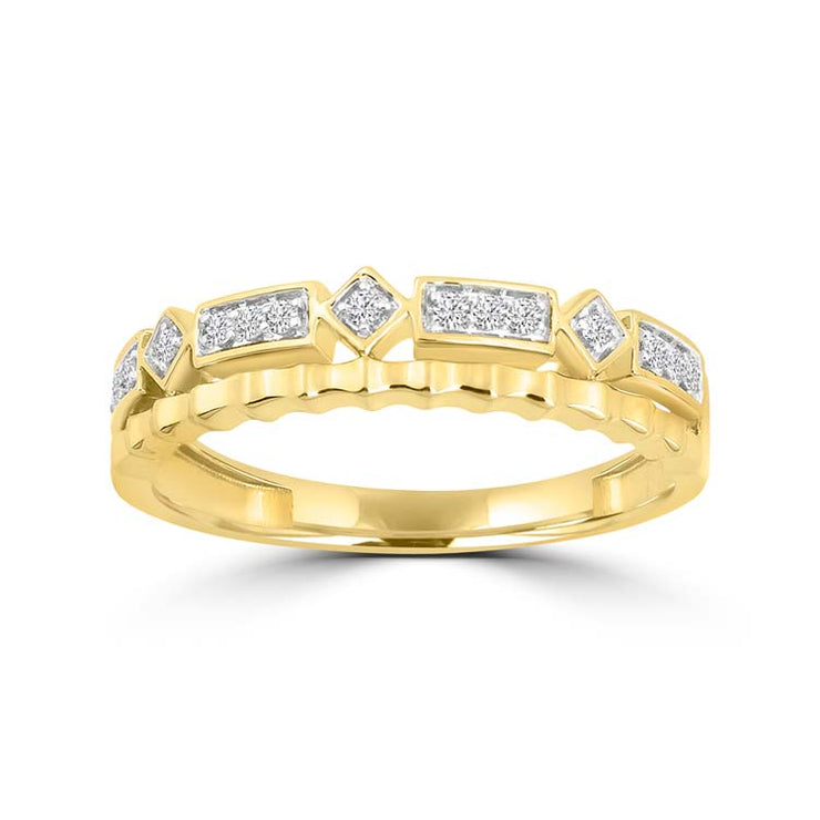 Diamond Ring with 0.08ct Diamonds in 9K Yellow Gold | The Jewellery Boutique