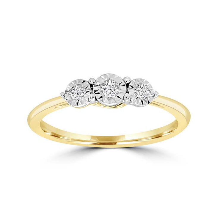 Diamond Ring with 0.08ct Diamonds in 9K Yellow Gold | The Jewellery Boutique