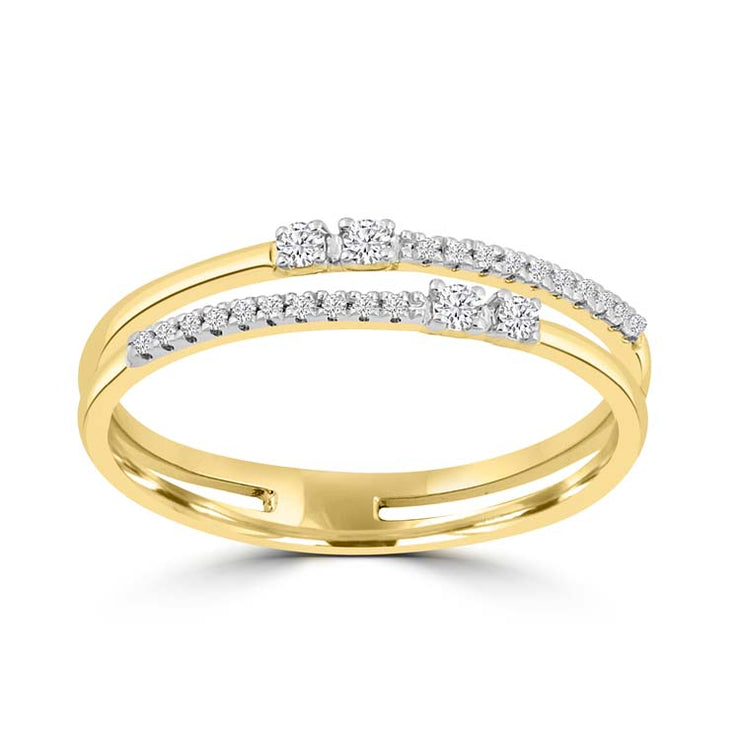 Diamond Ring with 0.1ct Diamonds in 9K Yellow Gold | The Jewellery Boutique