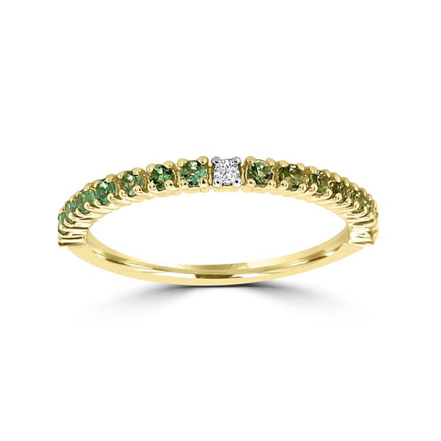 Diamond, Emerald Ring with 0.012ct Diamonds in 9K Yellow Gold | The Jewellery Boutique