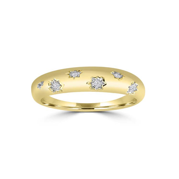 Diamond Ring with 0.05ct Diamonds in 9K Yellow Gold | The Jewellery Boutique