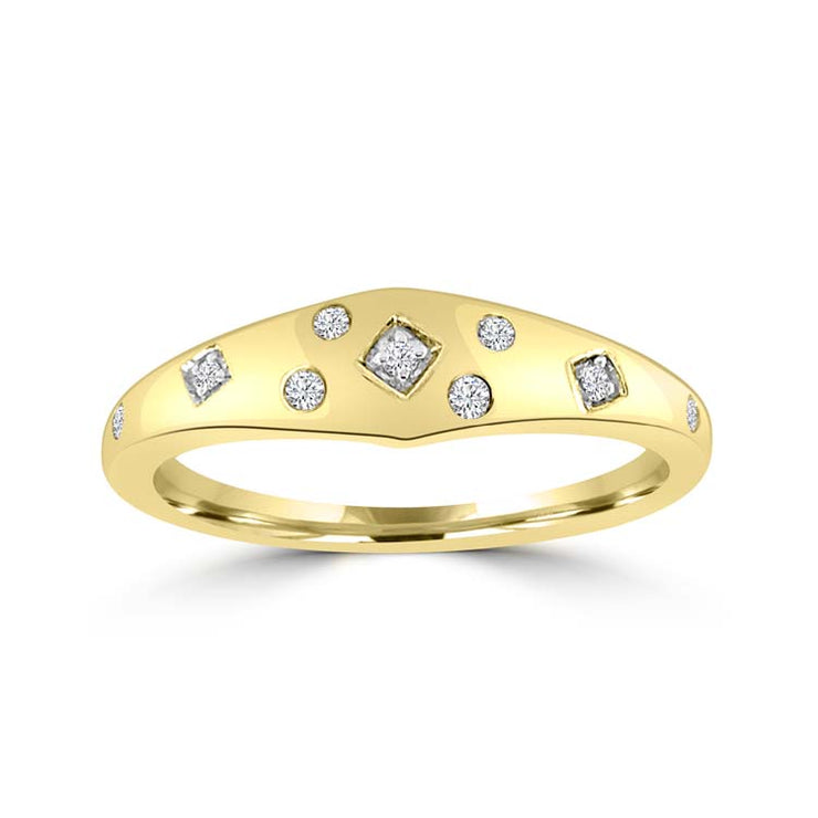 Diamond Ring with 0.05ct Diamonds in 9K Yellow Gold | The Jewellery Boutique