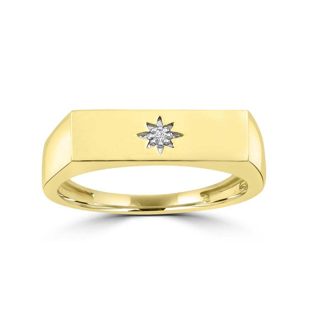 Diamond Ring with 0.01ct Diamonds in 9K Yellow Gold | The Jewellery Boutique