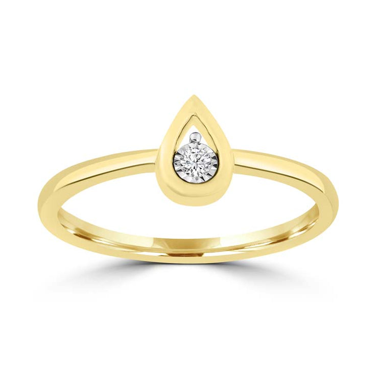 Diamond Ring with 0.03ct Diamonds in 9K Yellow Gold | The Jewellery Boutique