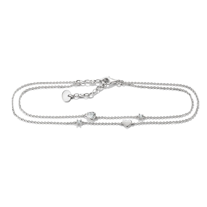 Anklet hearts with zirconia