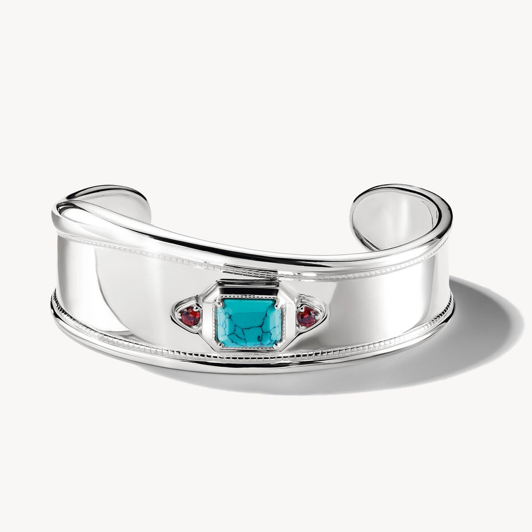 Silver Bangle with Turquoise Stone