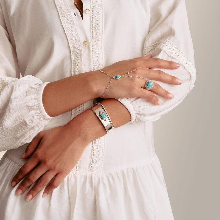Silver Bangle with Turquoise Stone
