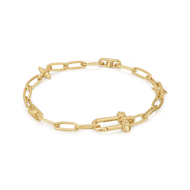 Ania Haie Gold Stud Link Charm Bracelet