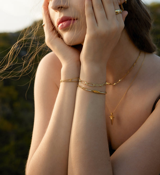 Ania Haie Gold Geometric Chunky Chain Bracelet