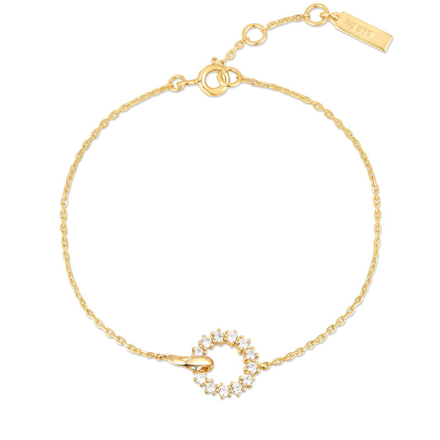 Gold Interlinked Circles Pave Bracelet | The Jewellery Boutique Australia