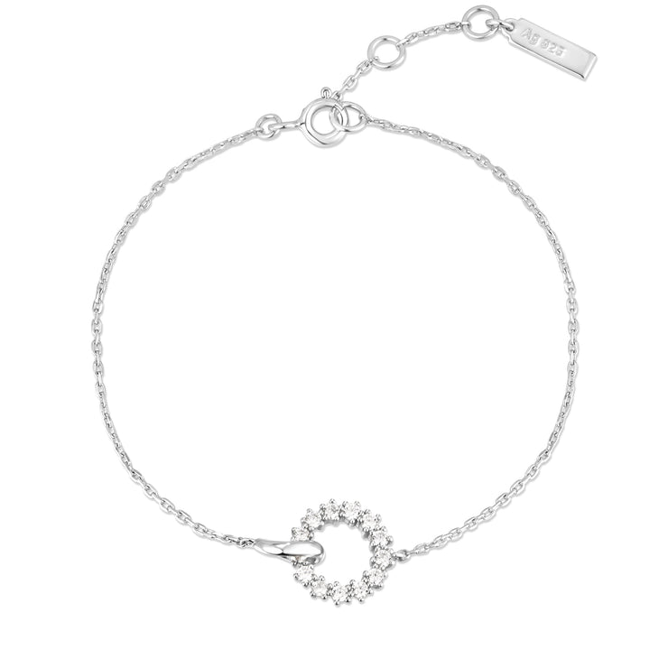 Silver Interlinked Circles Pave Bracelet | The Jewellery Boutique Australia