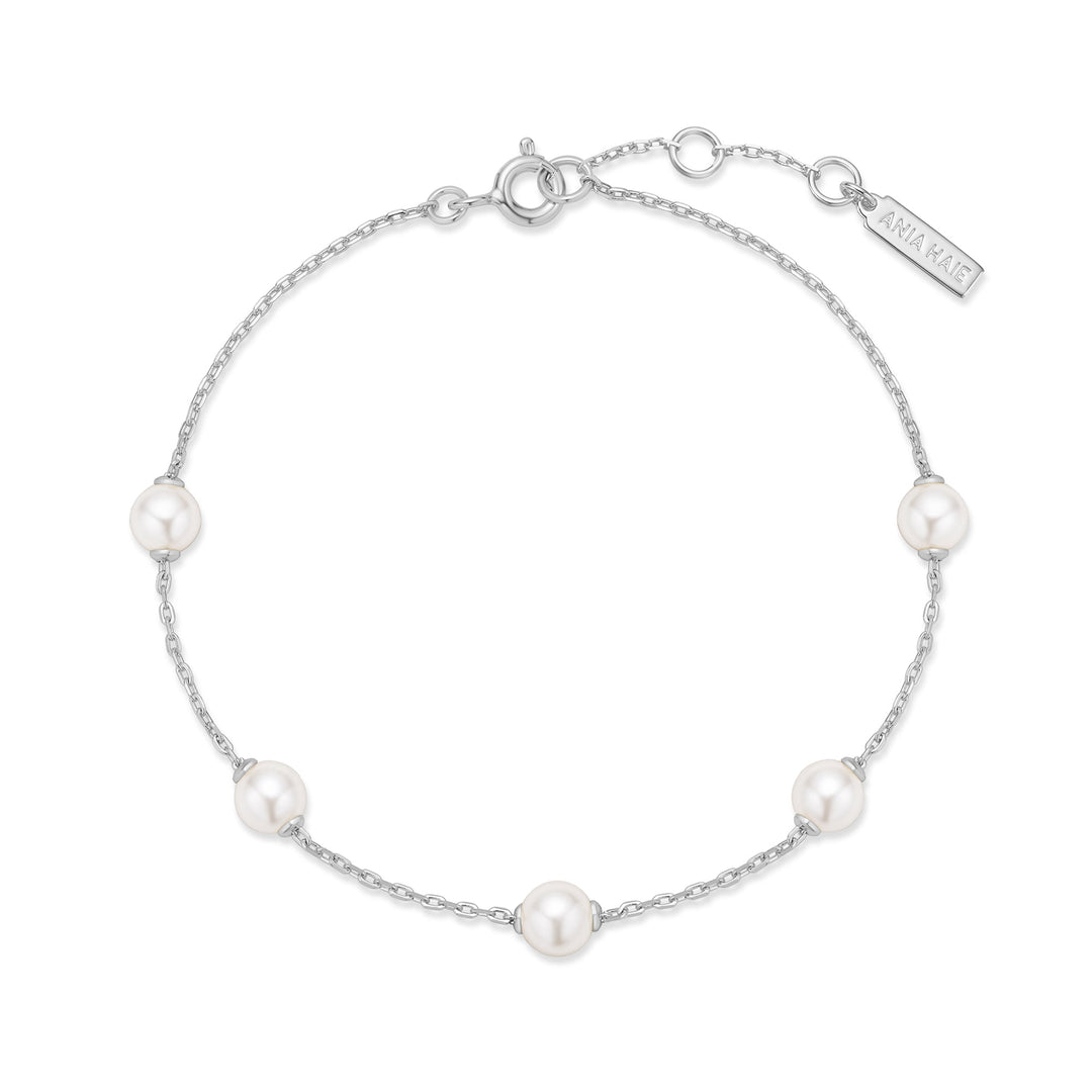 Silver Pearl Station Bracelet | The Jewellery Boutique