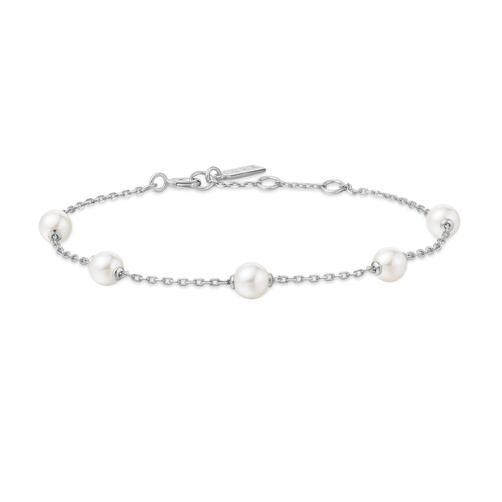 Silver Pearl Station Bracelet | The Jewellery Boutique