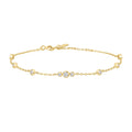 Gold Sparkling Bezel Cubic Zirconia Station Bracelet | The Jewellery Boutique