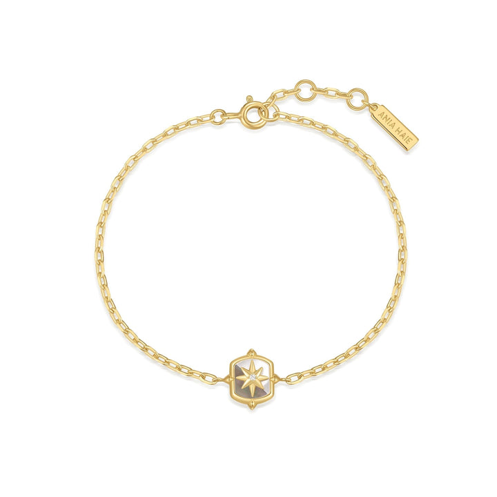 Gold Colour-Block Mother of Pearl Star Bracelet
