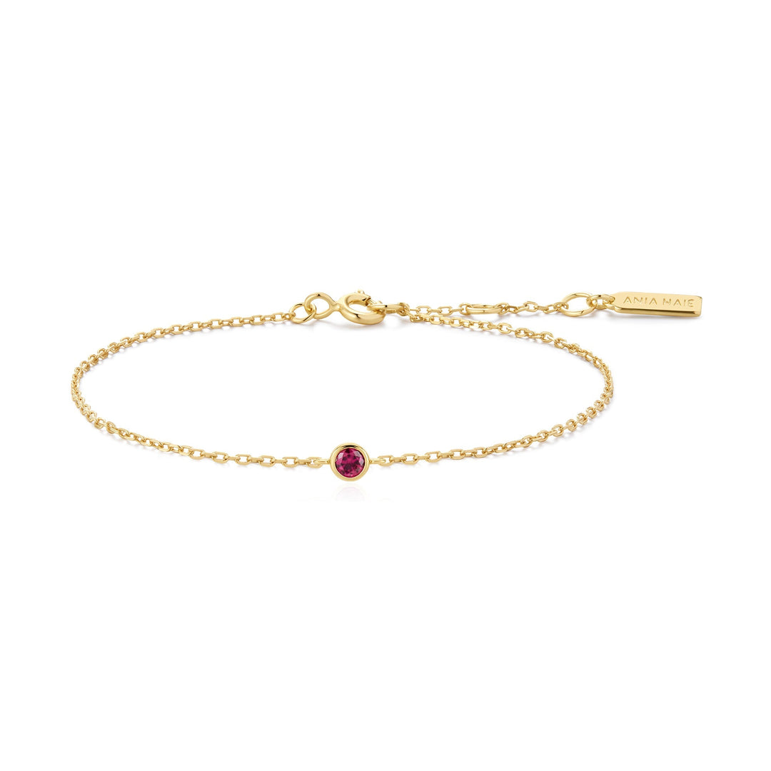 Gold Crimson Solitaire Bracelet | The Jewellery Boutique Australia