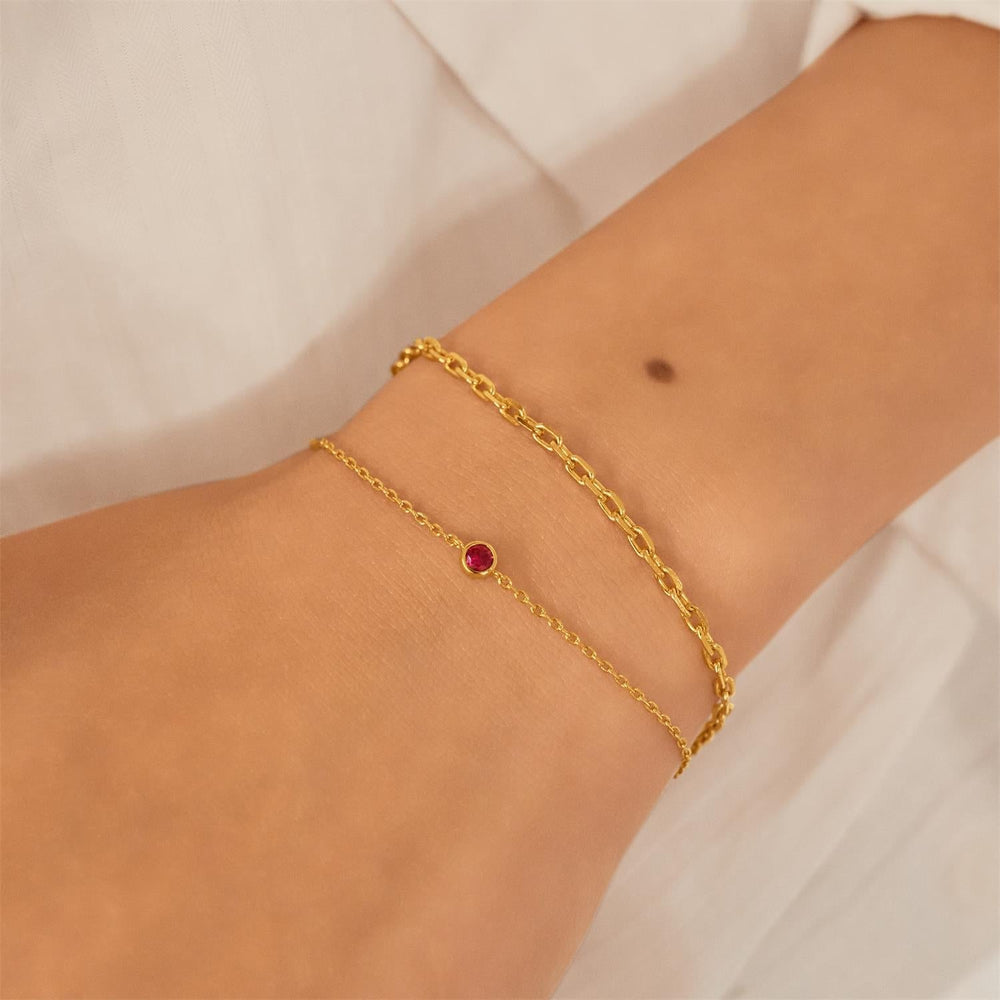 Gold Crimson Solitaire Bracelet | The Jewellery Boutique Australia