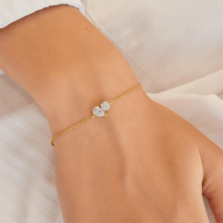 Gold Toi & Moi Bracelet | The Jewellery Boutique Australia