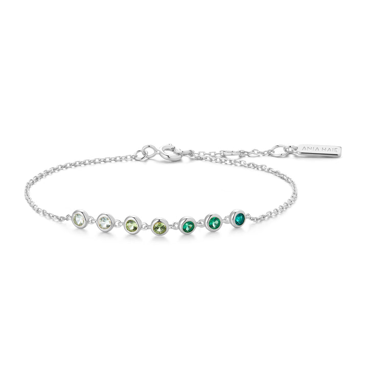 Ania Haie Silver Green Station Bracelet
