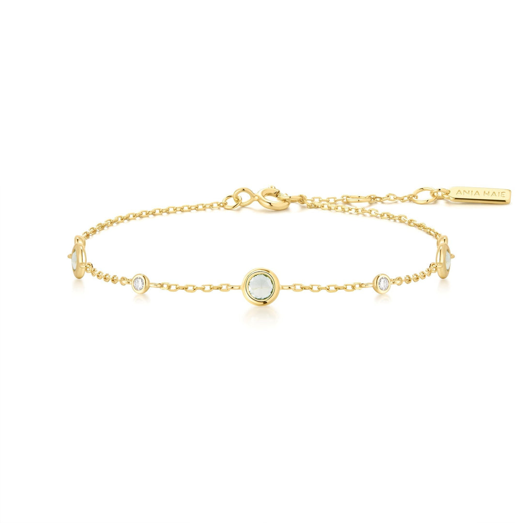 Ania Haie Gold Mint Green Station Bracelet
