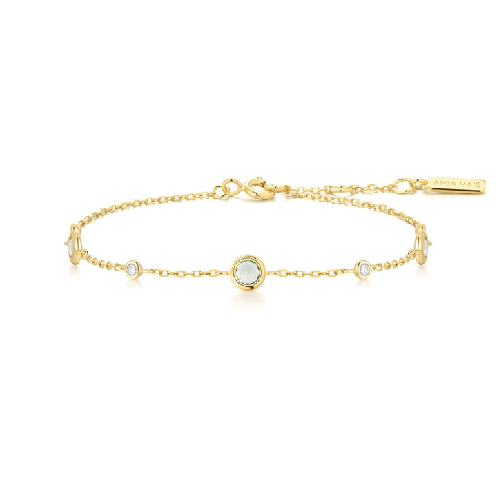 Ania Haie Gold Mint Green Station Bracelet