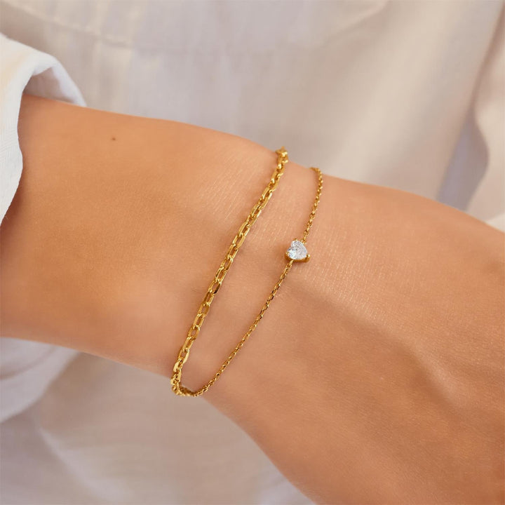 Ania Haie Gold Sparkle Heart Bracelet | The Jewellery Boutique Australia