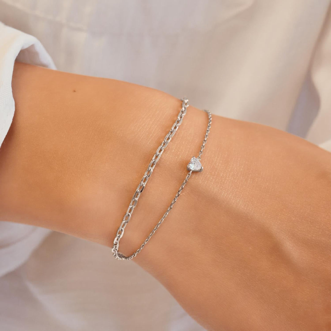 Ania Haie Silver Sparkle Heart Bracelet | The Jewellery Boutique Australia